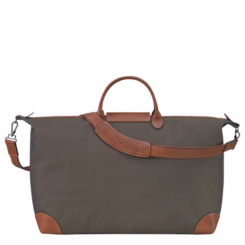 Brown Longchamp Boxford M Travel bag - Recycled canvas UK | L1625080042