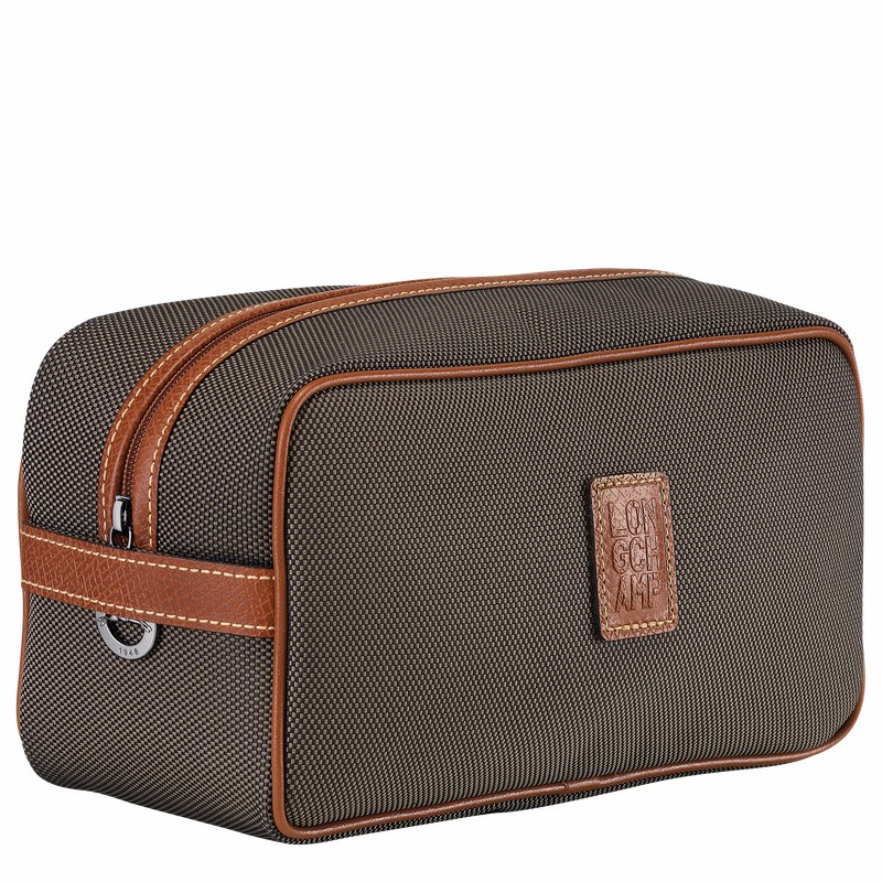 Brown Longchamp Boxford Toiletry case - Recycled canvas UK | L1034080042-