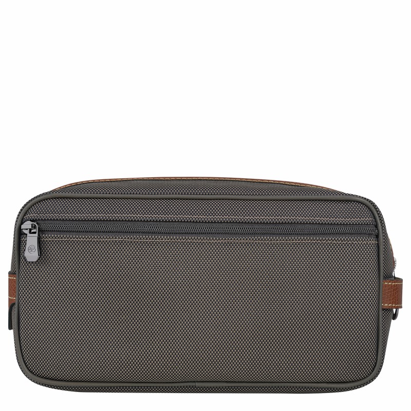 Brown Longchamp Boxford Toiletry case - Recycled canvas UK | L1034080042