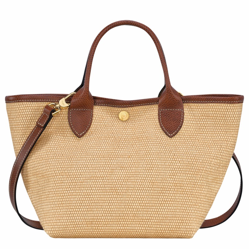 Brown Longchamp Le Panier Pliage S Basket bag - Canvas UK | 10144HZB035