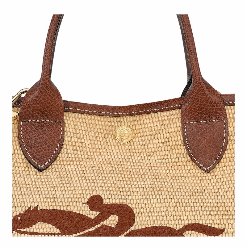 Brown Longchamp Le Panier Pliage S Basket bag - Canvas UK | 10144HZB035