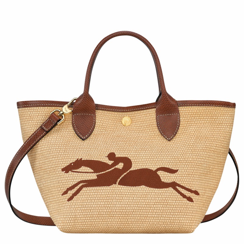 Brown Longchamp Le Panier Pliage S Basket bag - Canvas UK | 10144HZB035