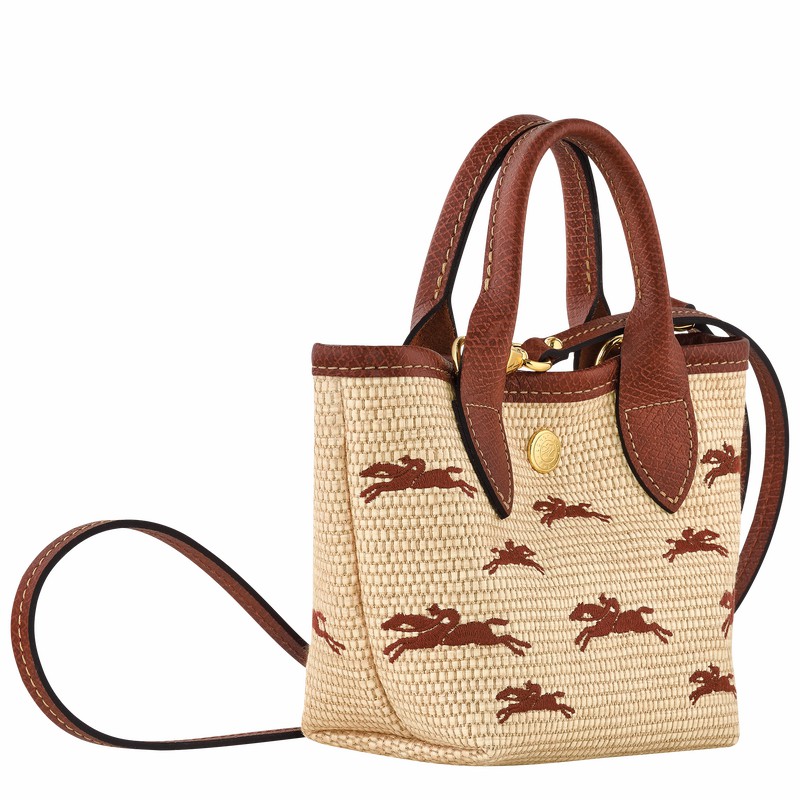 Brown Longchamp Le Panier Pliage XS Basket bag - Canvas UK | 10206HCF035