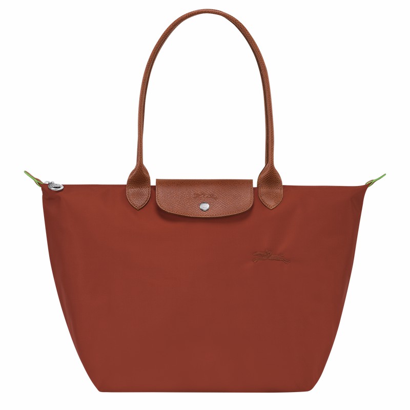 Brown Longchamp Le Pliage Green L Tote bag - Recycled canvas UK | L1899919404