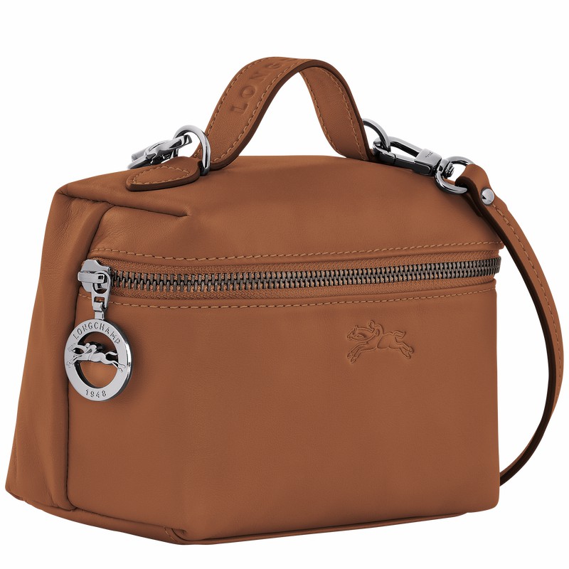 Brown Longchamp Le Pliage Xtra XS Vanity - Leather UK | 10187987504