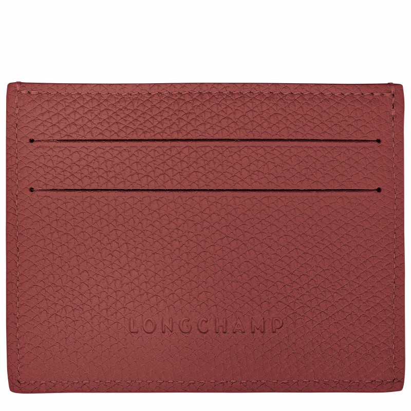 Brown Longchamp Le Roseau Card holder - Leather UK | L3218HFP404