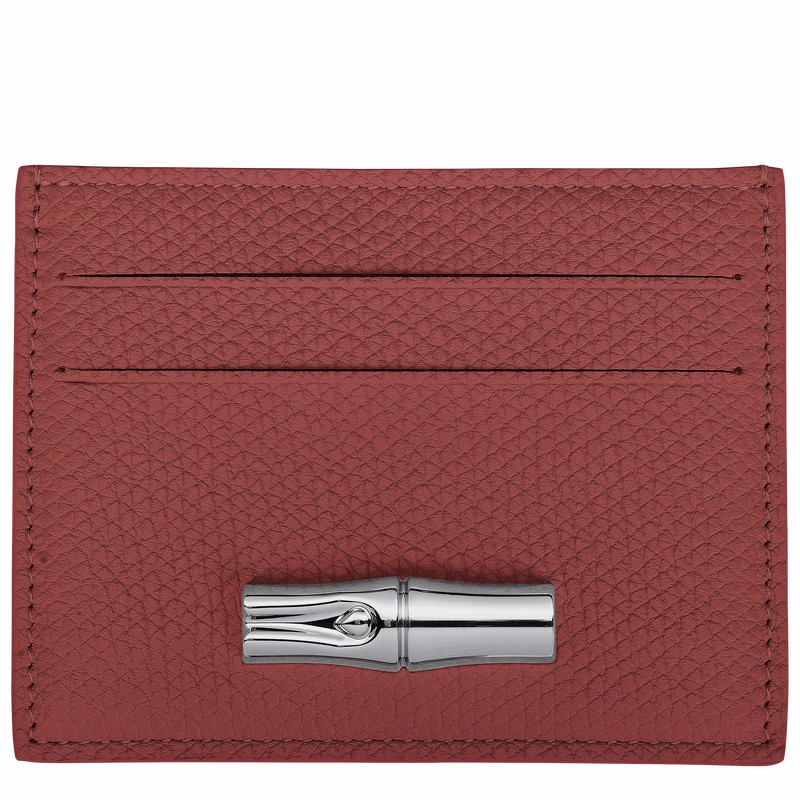 Brown Longchamp Le Roseau Card holder - Leather UK | L3218HFP404