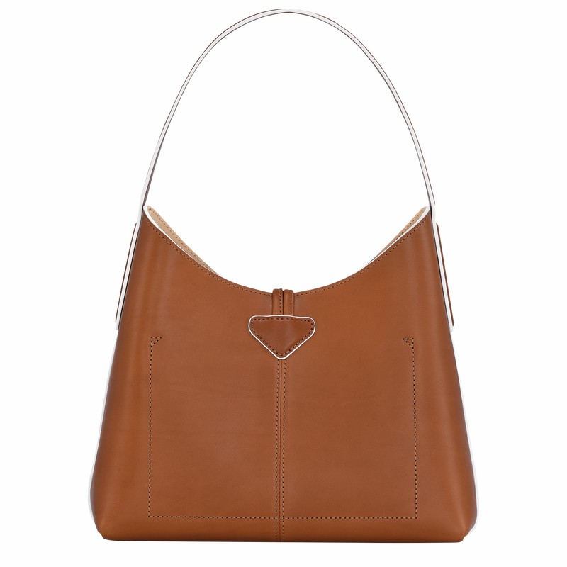 Brown Longchamp Le Roseau M Hobo bag - Leather UK | 10153HQS504