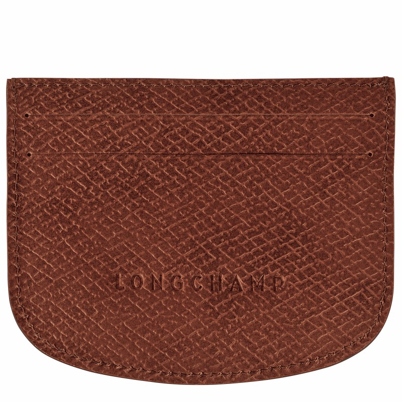 Brown Longchamp ÉPURE Card holder - Leather UK | 30031HYZ035-