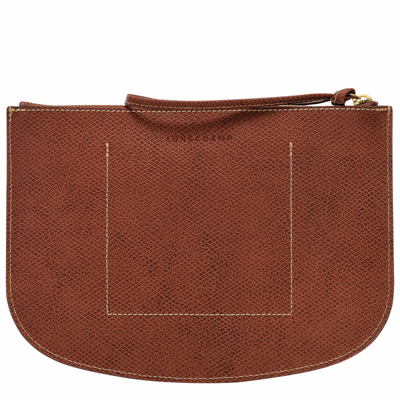 Brown Longchamp ÉPURE Pouch - Leather UK | 10250HYZ035