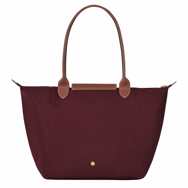 Burgundy Longchamp Le Pliage Original L Tote bag - Recycled canvas UK | L1899089P87