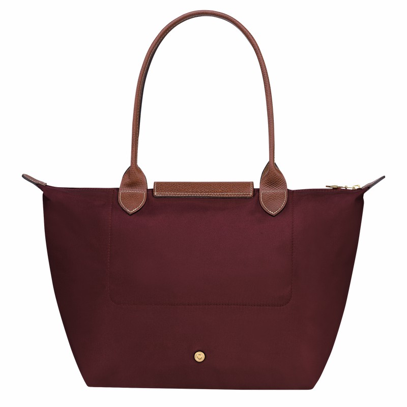 Burgundy Longchamp Le Pliage Original M Tote bag - Recycled canvas UK | L2605089P87