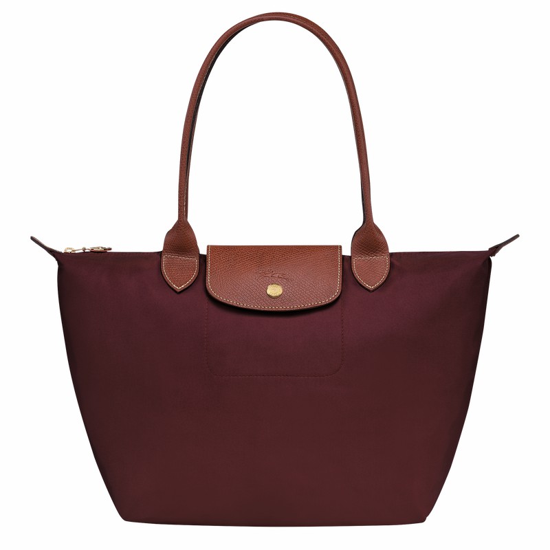 Burgundy Longchamp Le Pliage Original M Tote bag - Recycled canvas UK | L2605089P87