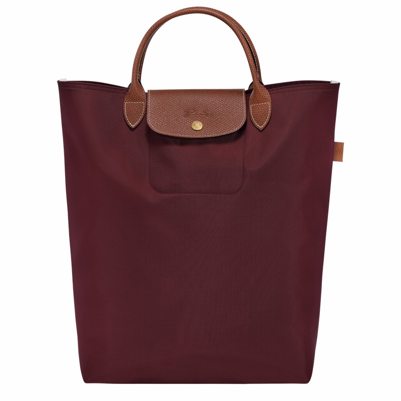 Burgundy Longchamp Le Pliage Original M Tote bag - Canvas UK | 10168089P87