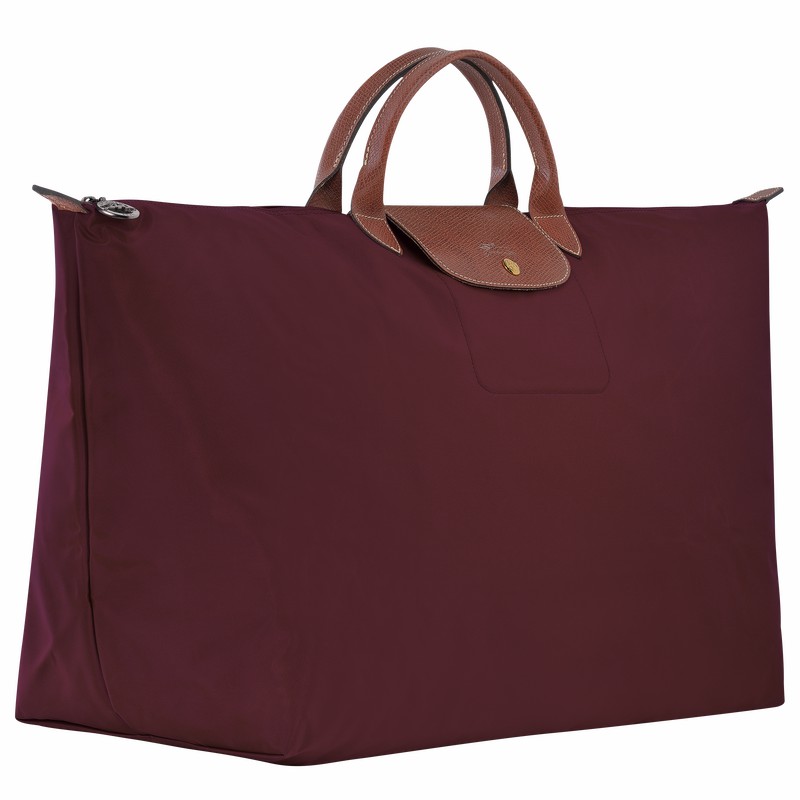 Burgundy Longchamp Le Pliage Original M Travel bag - Recycled canvas UK | L1625089P87