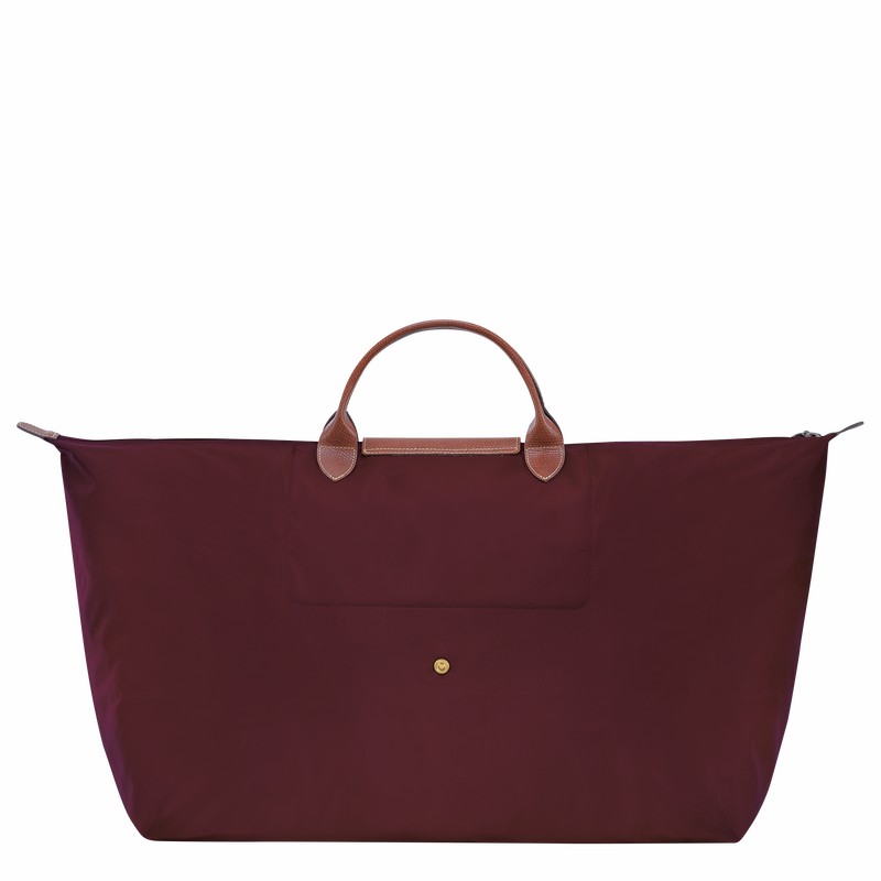 Burgundy Longchamp Le Pliage Original M Travel bag - Recycled canvas UK | L1625089P87