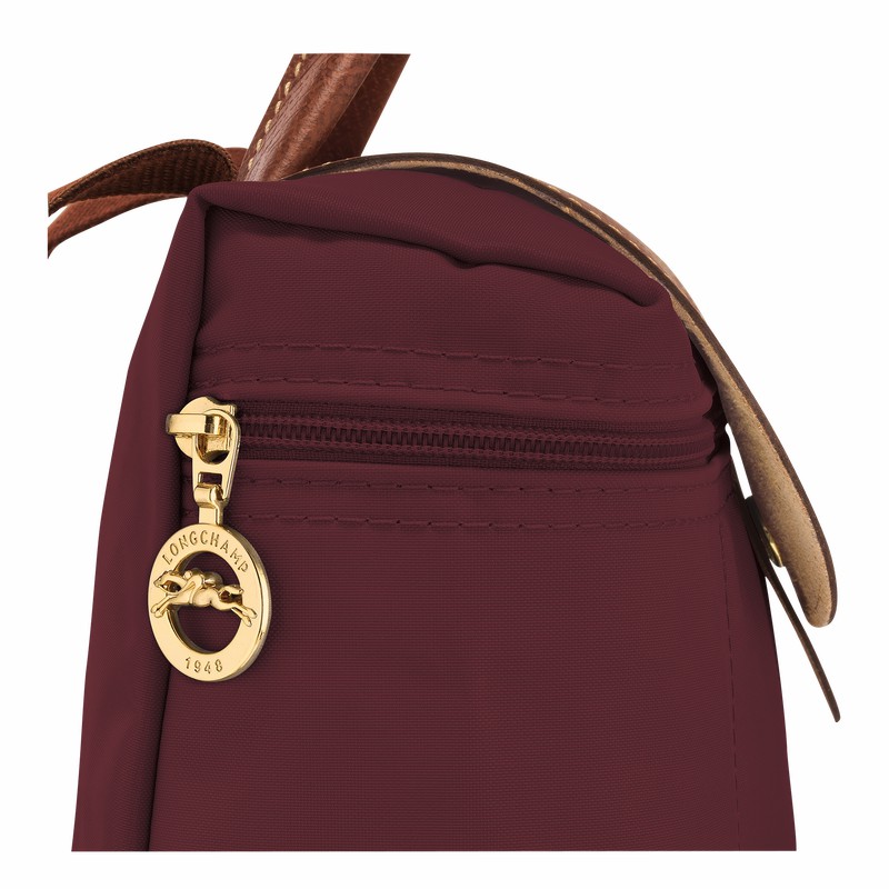 Burgundy Longchamp Le Pliage Original M Backpack - Recycled canvas UK | L1699089P87-