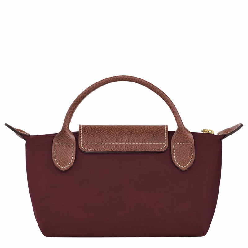 Burgundy Longchamp Le Pliage Original Pouch with handle - Recycled canvas UK | 34175089P87