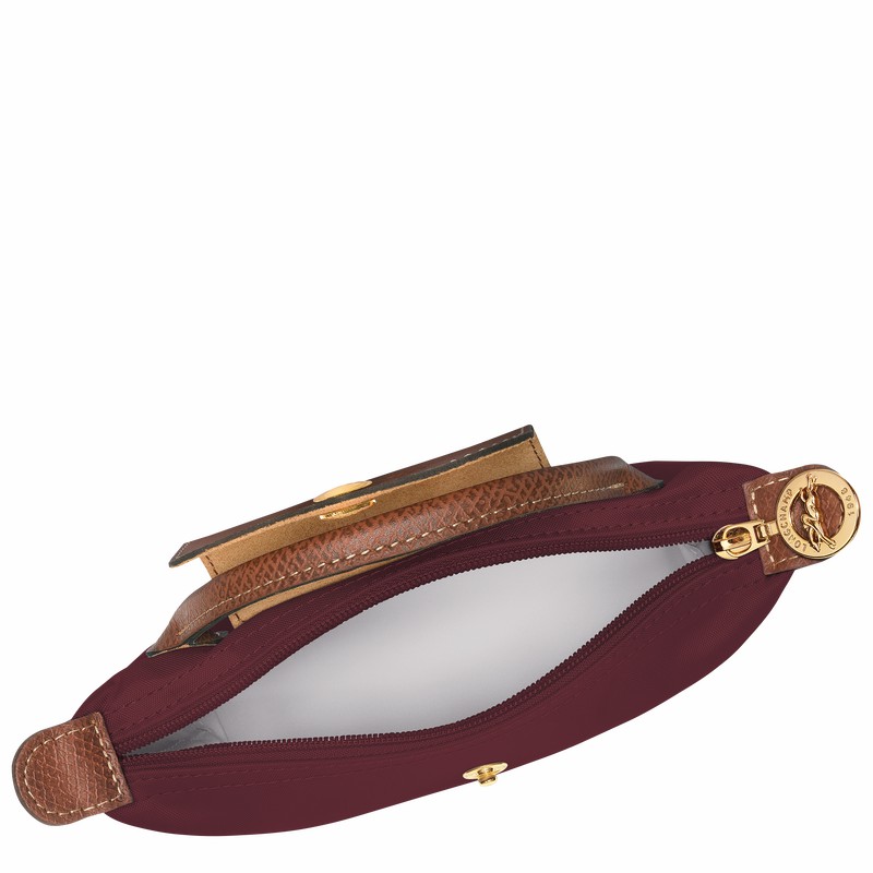 Burgundy Longchamp Le Pliage Original Pouch with handle - Recycled canvas UK | 34175089P87