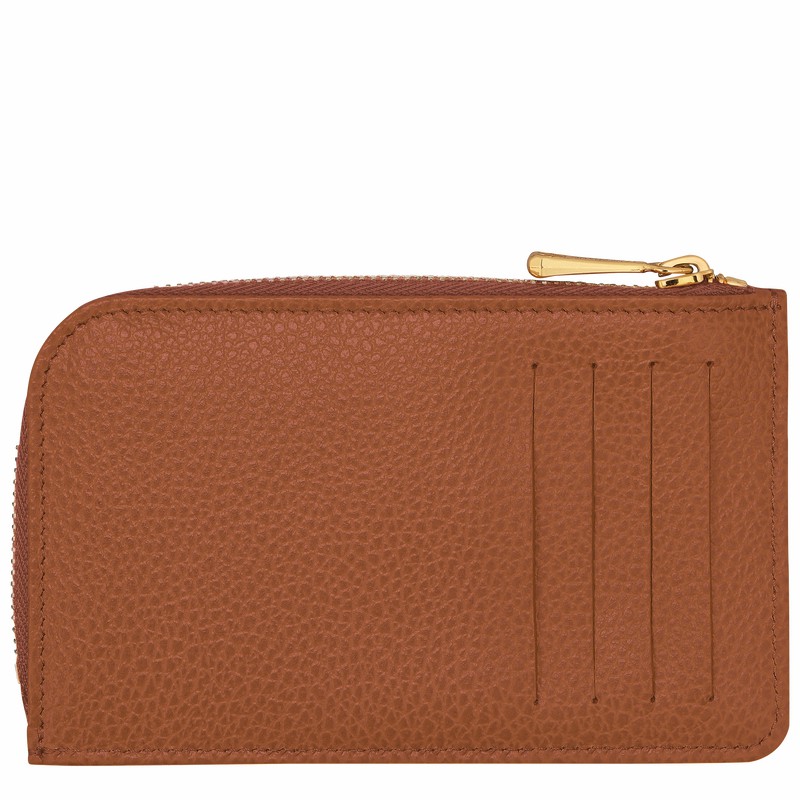 Caramel Longchamp Le FOULONNÉ Card holder - Leather UK | 30036021121-