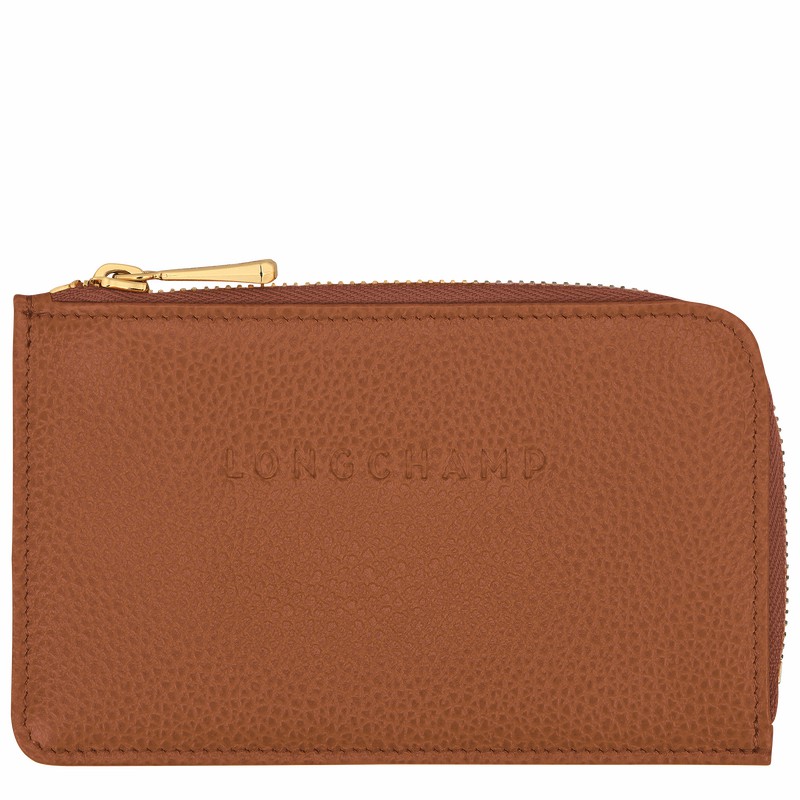 Caramel Longchamp Le FOULONNÉ Card holder - Leather UK | 30036021121-