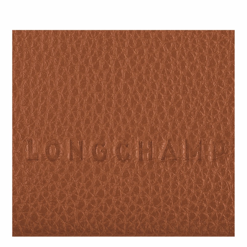 Caramel Longchamp Le FOULONNÉ Cardholder - Leather UK | L3218021121-