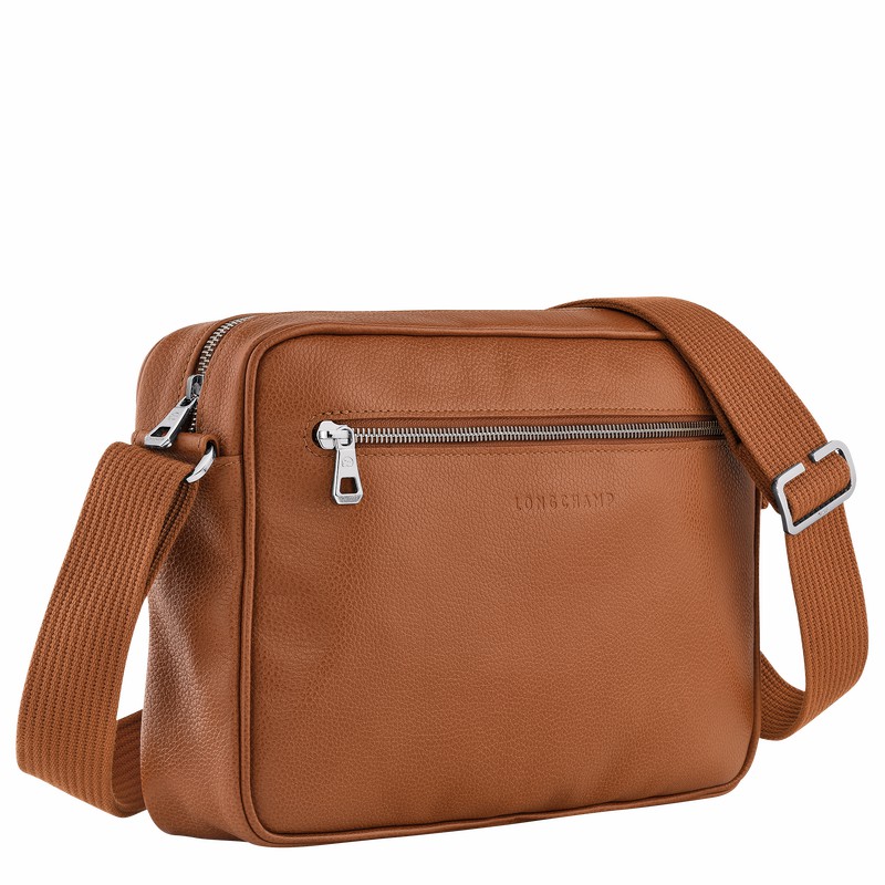 Caramel Longchamp Le FOULONNÉ M Camera bag - Leather UK | 20044021F72