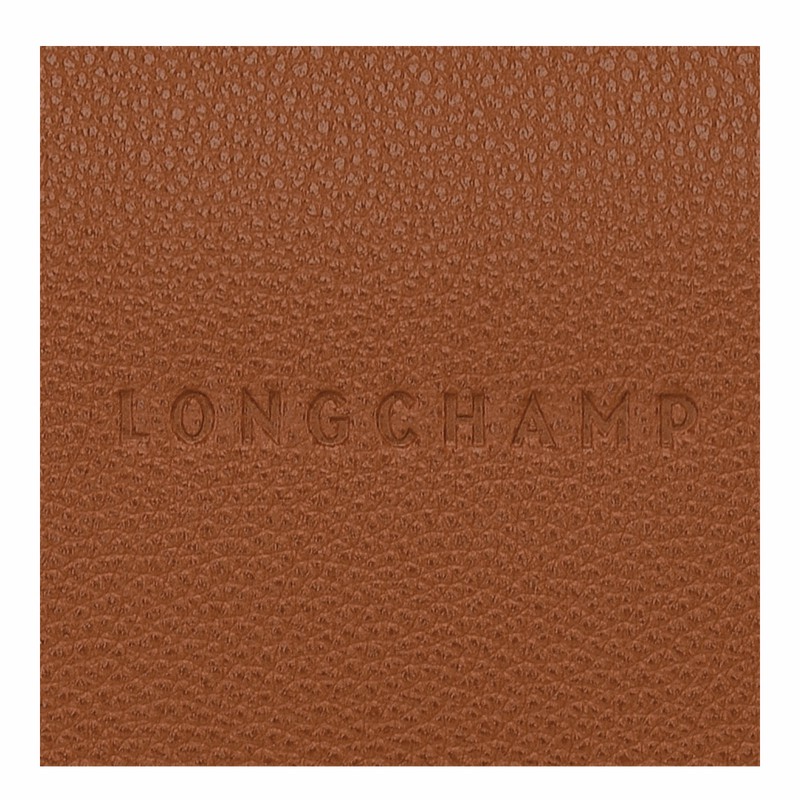 Caramel Longchamp Le FOULONNÉ M Crossbody bag - Leather UK | 10140021121