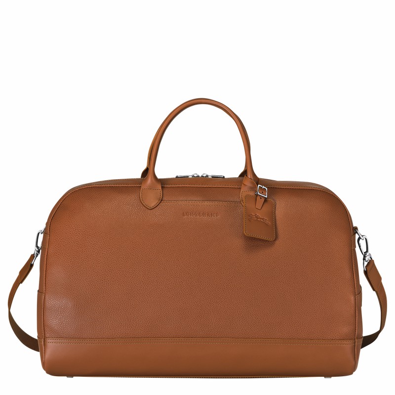 Caramel Longchamp Le FOULONNÉ M Travel bag - Leather UK | L1302021F72