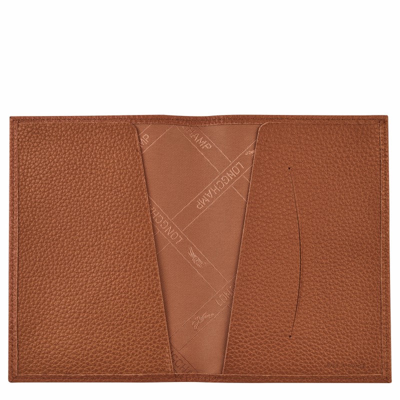 Caramel Longchamp Le FOULONNÉ Passport cover - Leather UK | L3416021121-