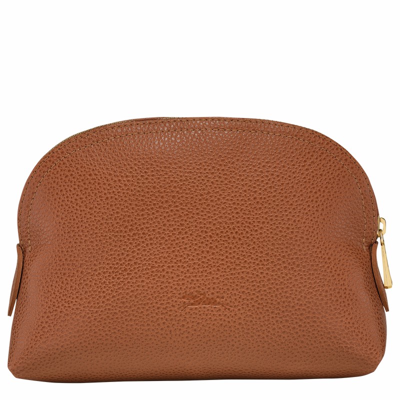 Caramel Longchamp Le FOULONNÉ Pouch - Leather UK | L2527021121-