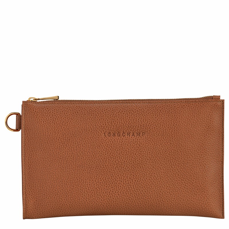 Caramel Longchamp Le FOULONNÉ Pouch - Leather UK | L2541021121