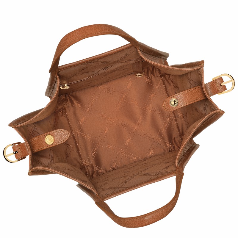 Caramel Longchamp Le FOULONNÉ S Handbag - Leather UK | 10233021121