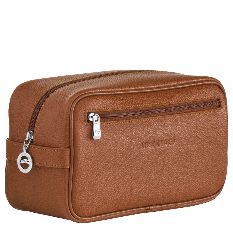 Caramel Longchamp Le FOULONNÉ Toiletry case - Leather UK | L1034021F72-