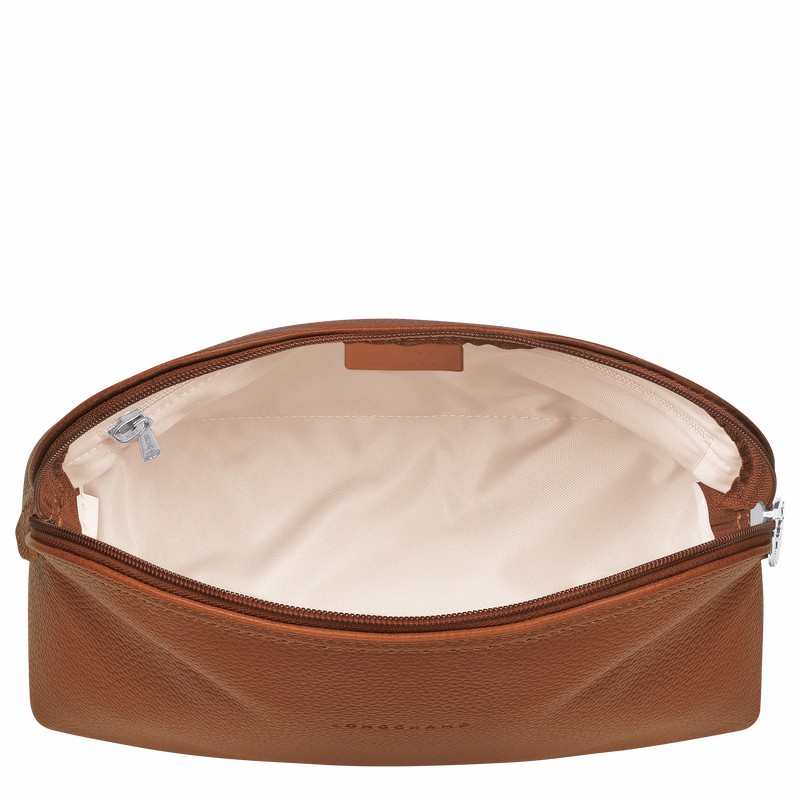 Caramel Longchamp Le FOULONNÉ Toiletry case - Leather UK | L1047021F72