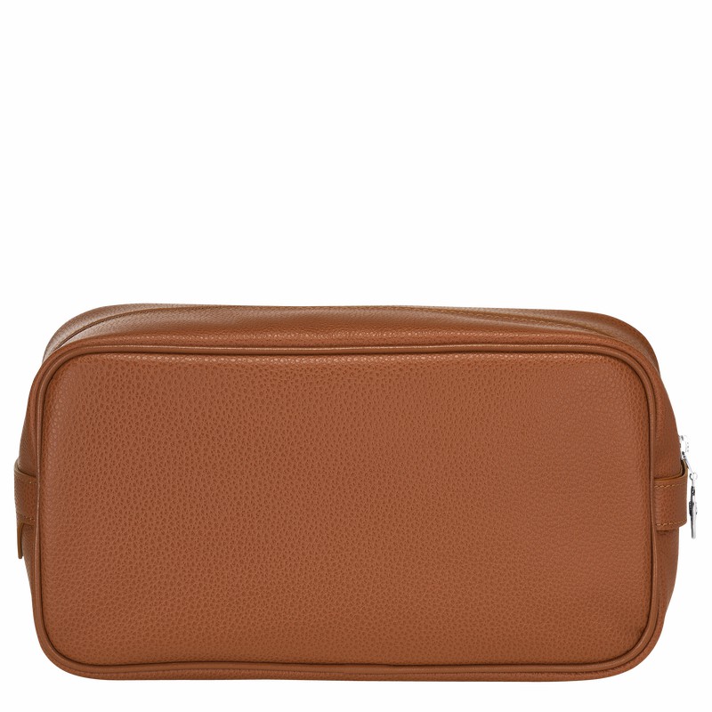 Caramel Longchamp Le FOULONNÉ Toiletry case - Leather UK | L1034021F72