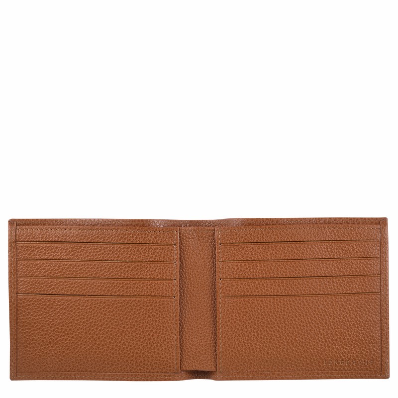 Caramel Longchamp Le FOULONNÉ Wallet - Leather UK | L3508021F72-