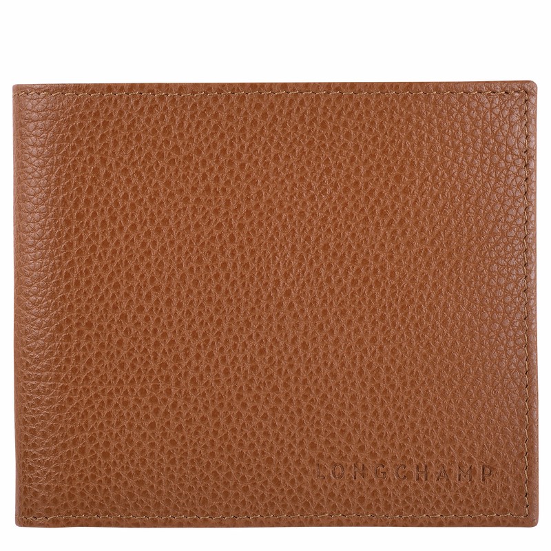 Caramel Longchamp Le FOULONNÉ Wallet - Leather UK | L3508021F72-