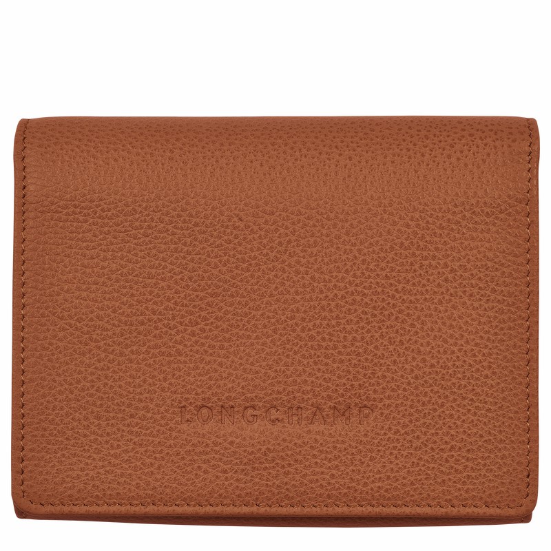 Caramel Longchamp Le FOULONNÉ Wallet - Leather UK | 30021021121