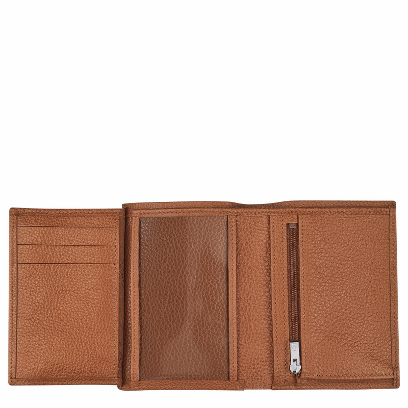 Caramel Longchamp Le FOULONNÉ Wallet - Leather UK | L3528021F72