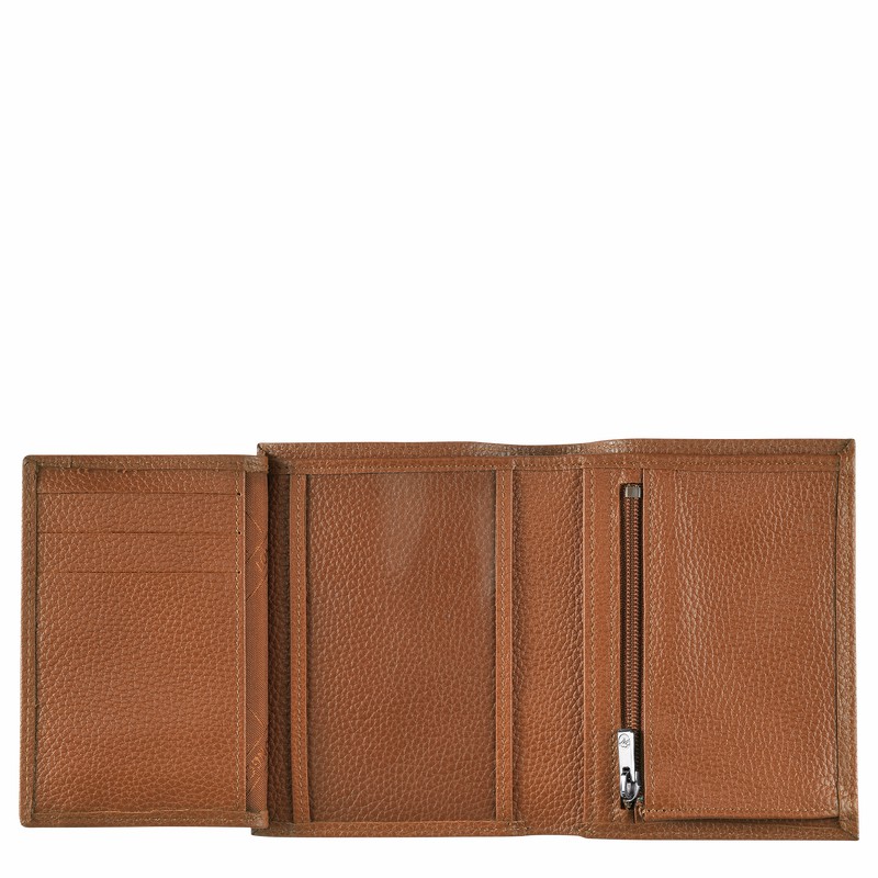 Caramel Longchamp Le FOULONNÉ Wallet - Leather UK | L3528021F72