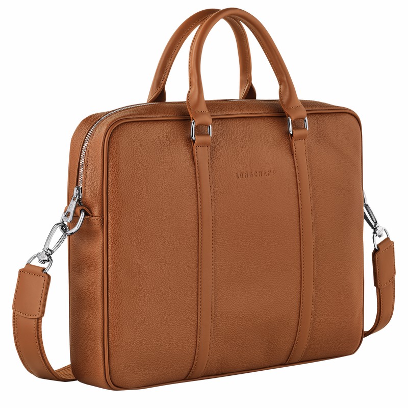 Caramel Longchamp Le FOULONNÉ XS Briefcase - Leather UK | L2121021F72-