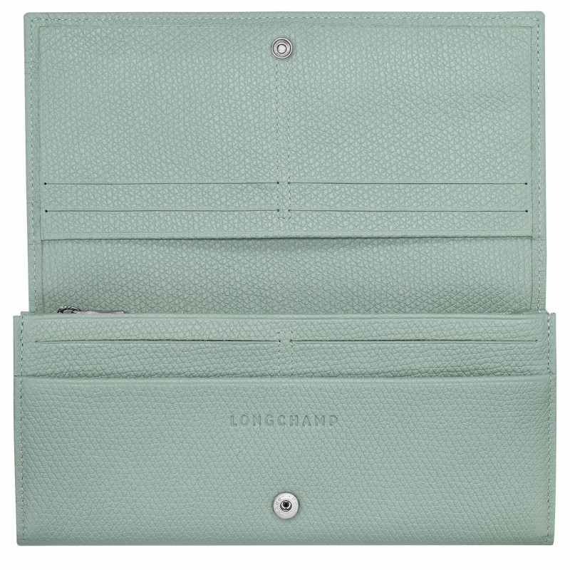 Celadon Longchamp Le Roseau Flap wallet - Leather UK | L3044HFP282