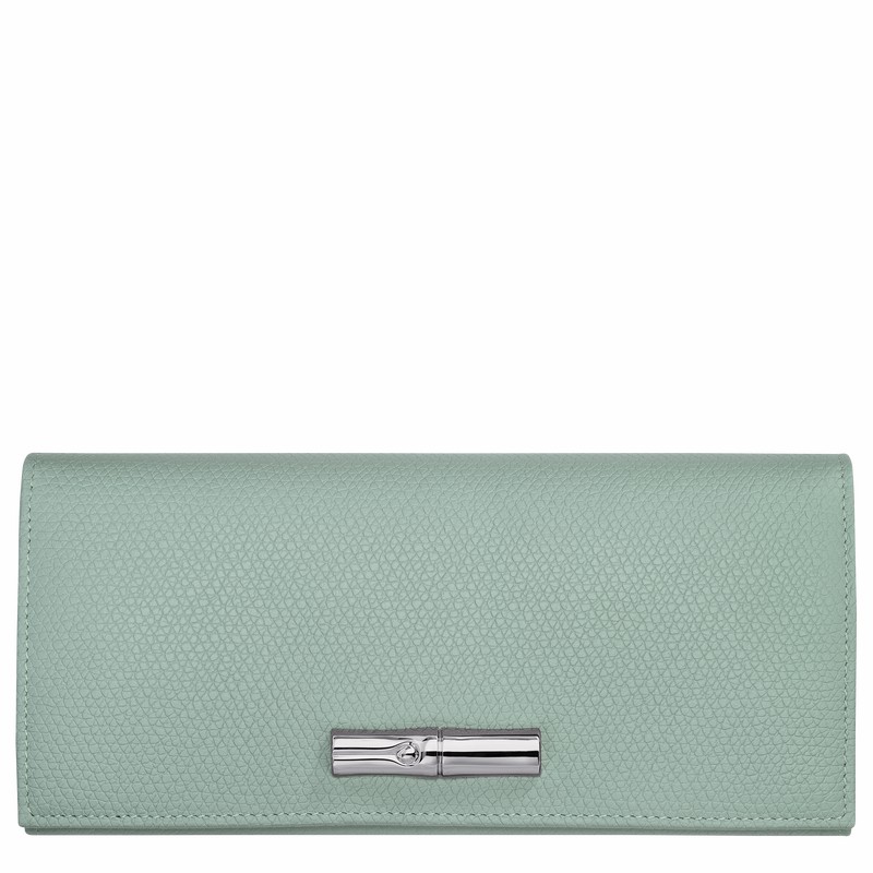 Celadon Longchamp Le Roseau Flap wallet - Leather UK | L3044HFP282