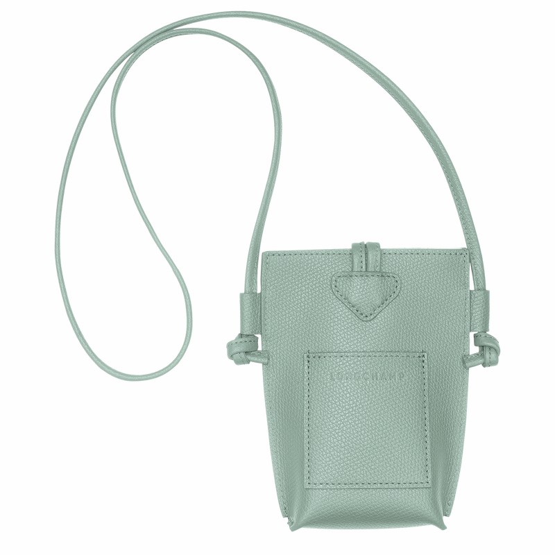 Celadon Longchamp Le Roseau Phone case - Leather UK | 34180HFP282