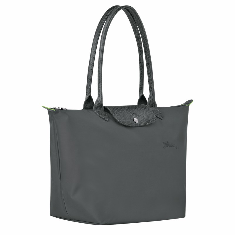 Deep Grey Longchamp Le Pliage Green L Tote bag - Recycled canvas UK | L1899919P66