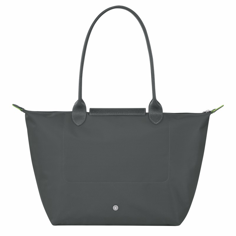 Deep Grey Longchamp Le Pliage Green L Tote bag - Recycled canvas UK | L1899919P66