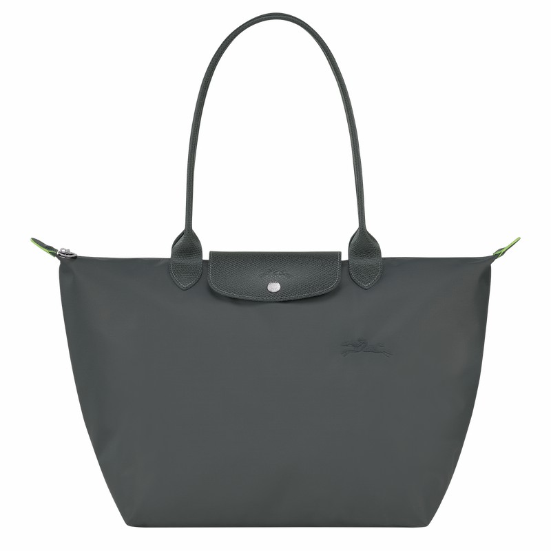 Deep Grey Longchamp Le Pliage Green L Tote bag - Recycled canvas UK | L1899919P66