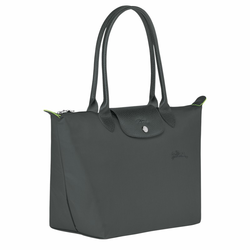 Deep Grey Longchamp Le Pliage Green M Tote bag - Recycled canvas UK | L2605919P66