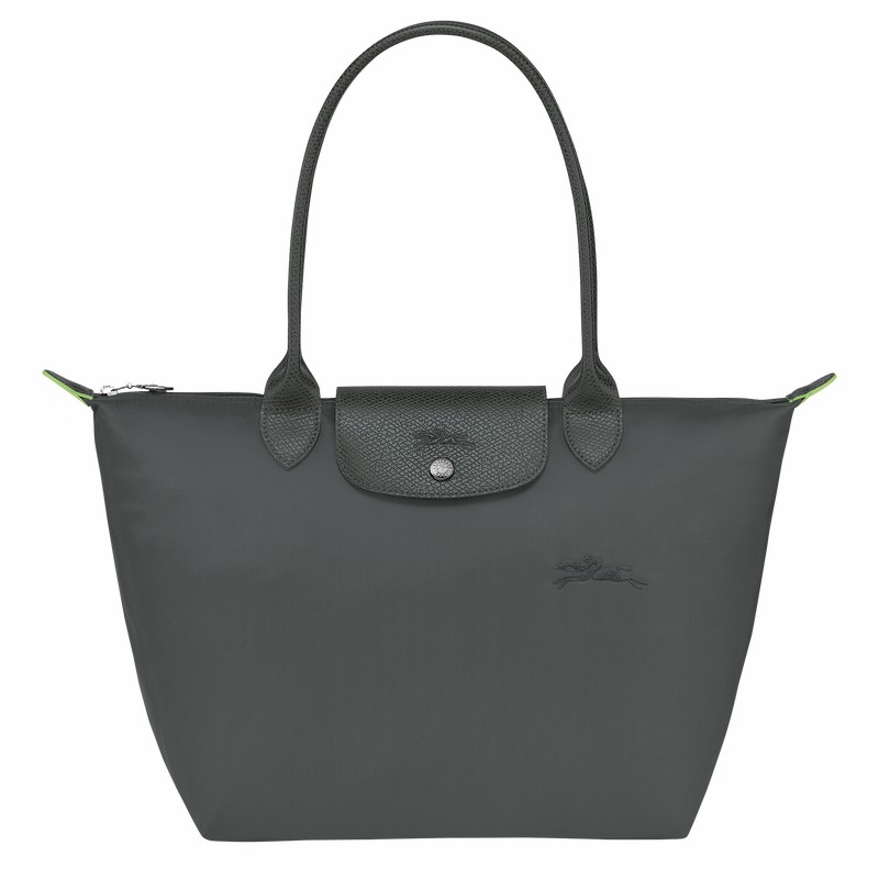 Deep Grey Longchamp Le Pliage Green M Tote bag - Recycled canvas UK | L2605919P66